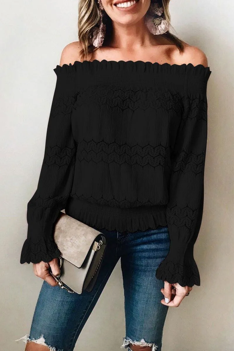 Hollow-out Design Dusty Blouse ( 5 Colors )