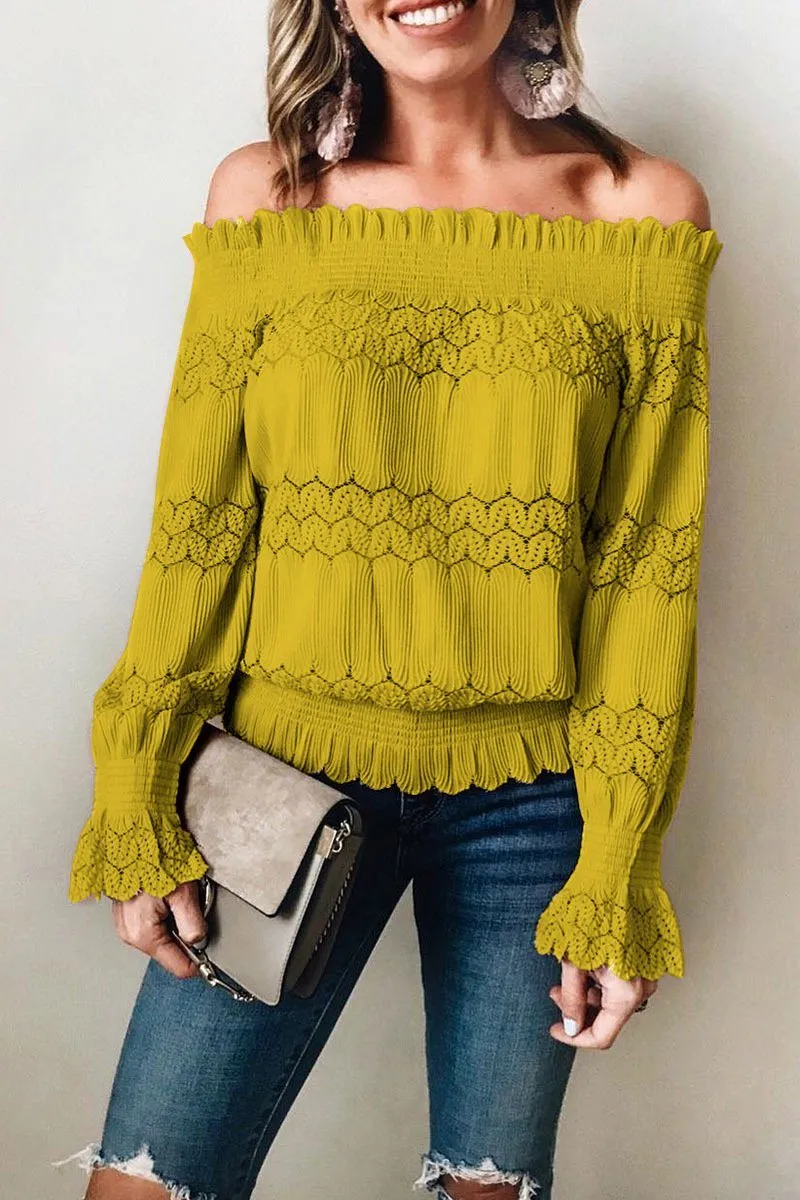 Hollow-out Design Dusty Blouse ( 5 Colors )