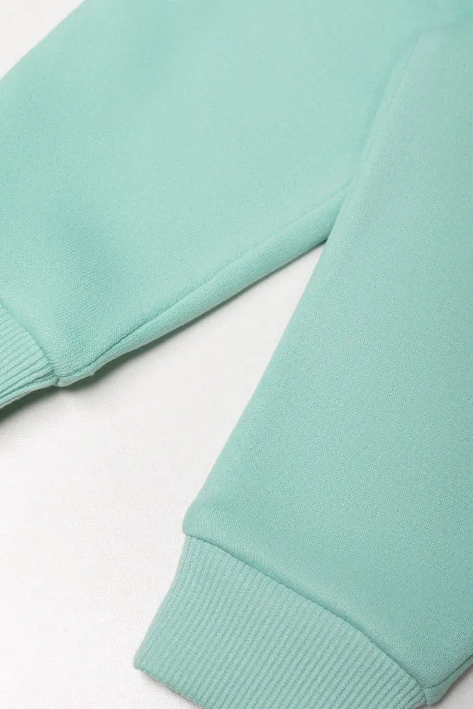 Hooded Peplum Tracksuit Green