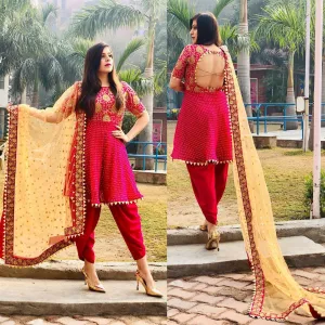 Hot Pink Ethnic Suit
