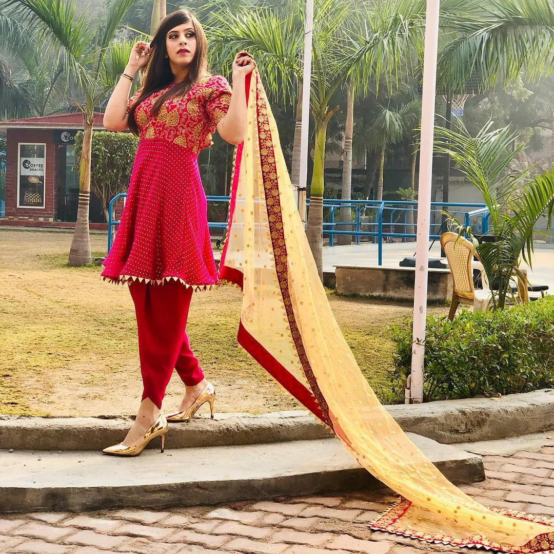 Hot Pink Ethnic Suit