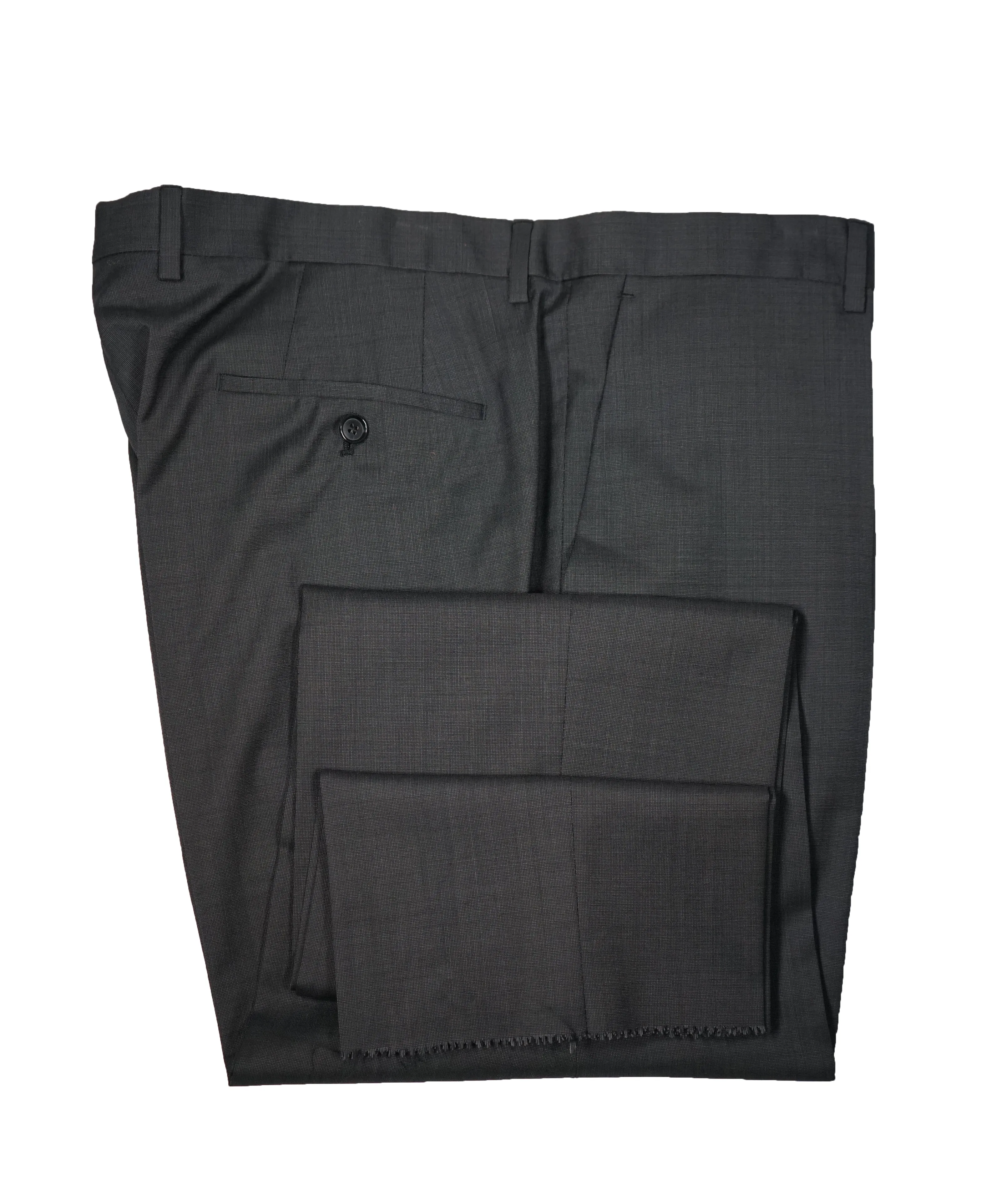 HUGO BOSS - Gray Birdseye Flat Front Dress Pants - 39W