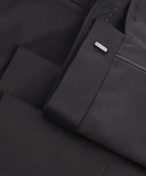HUGO BOSS - Solid Black "Aeron2/Hamen2" Flat Front Dress Pants - 37W