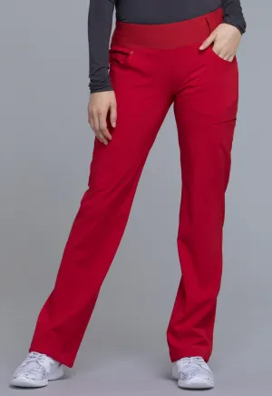iFlex CK002 Mid Rise Straight Leg Pull-on Pants Red