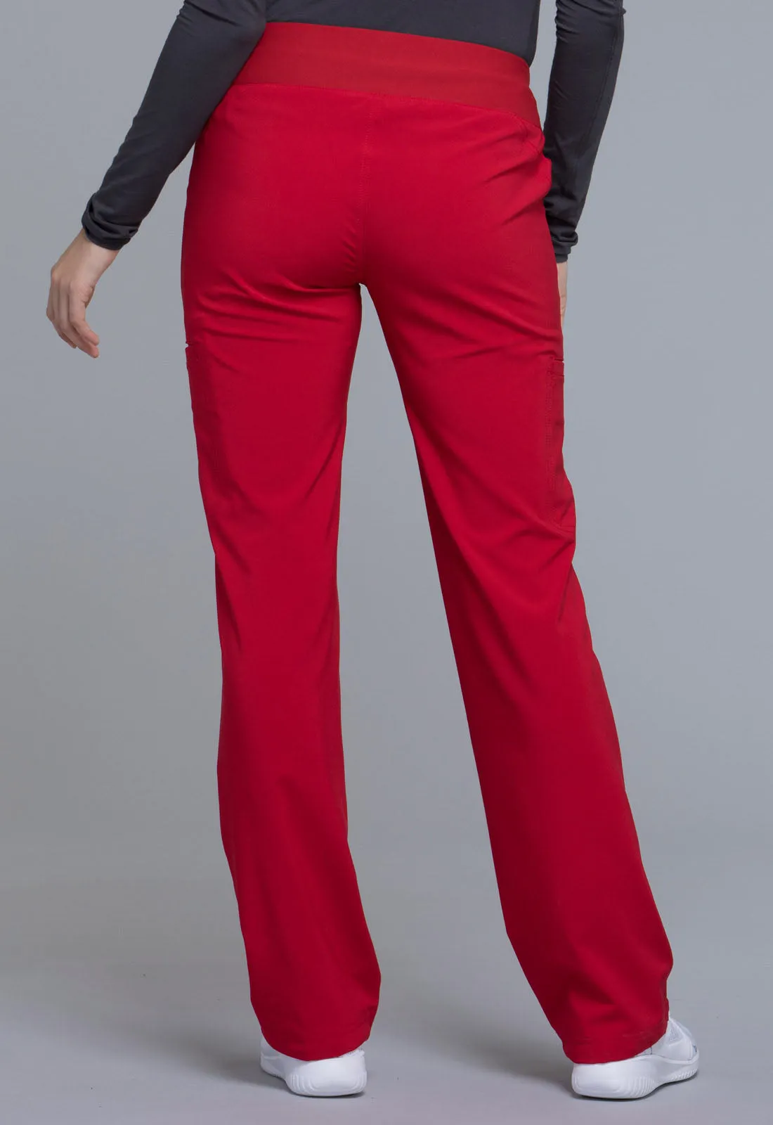 iFlex CK002 Mid Rise Straight Leg Pull-on Pants Red