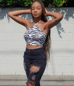 In A Daze Zebra Top(Black/White)