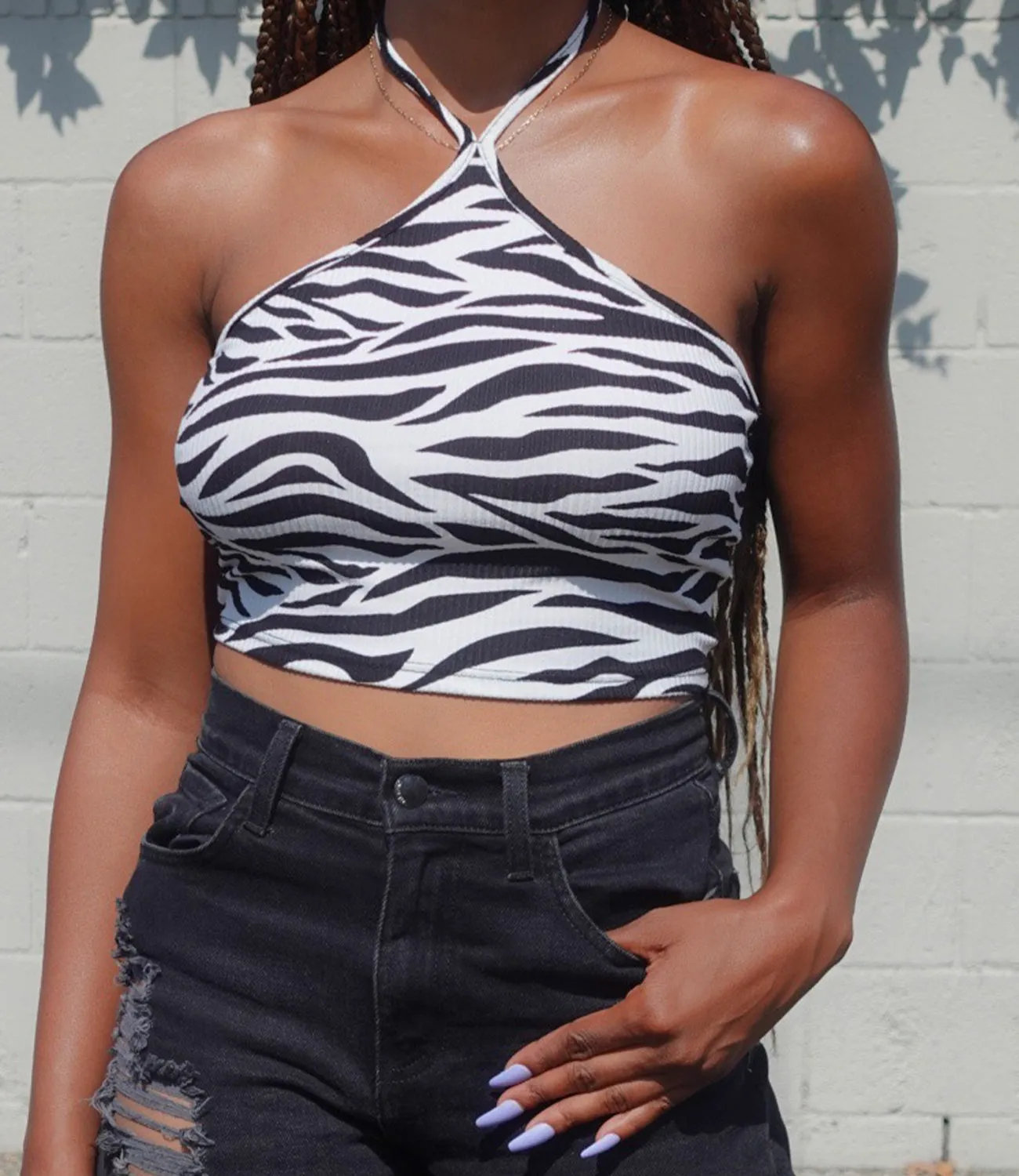 In A Daze Zebra Top(Black/White)