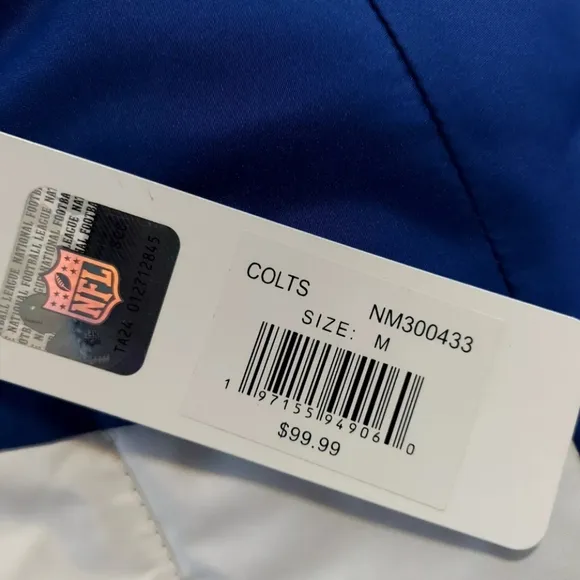 Indianapolis Colts Womens Vest Size Medium Blue White Zip Front Puffer GIII
