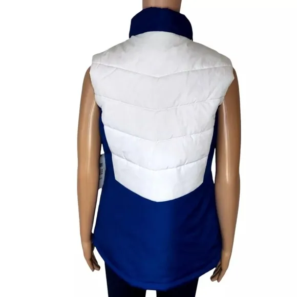 Indianapolis Colts Womens Vest Size Medium Blue White Zip Front Puffer GIII