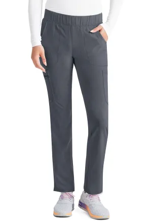 Inspira Flex IP121A Mid Rise Pull-On Straight Leg Cargo Pants Heather Pewter
