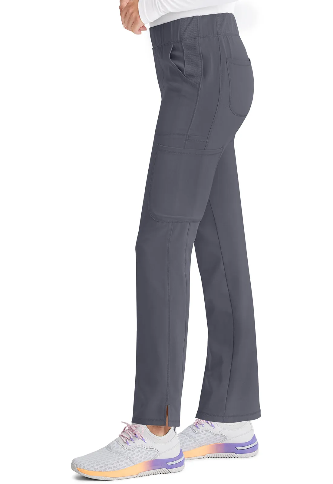 Inspira Flex IP121A Mid Rise Pull-On Straight Leg Cargo Pants Pewter