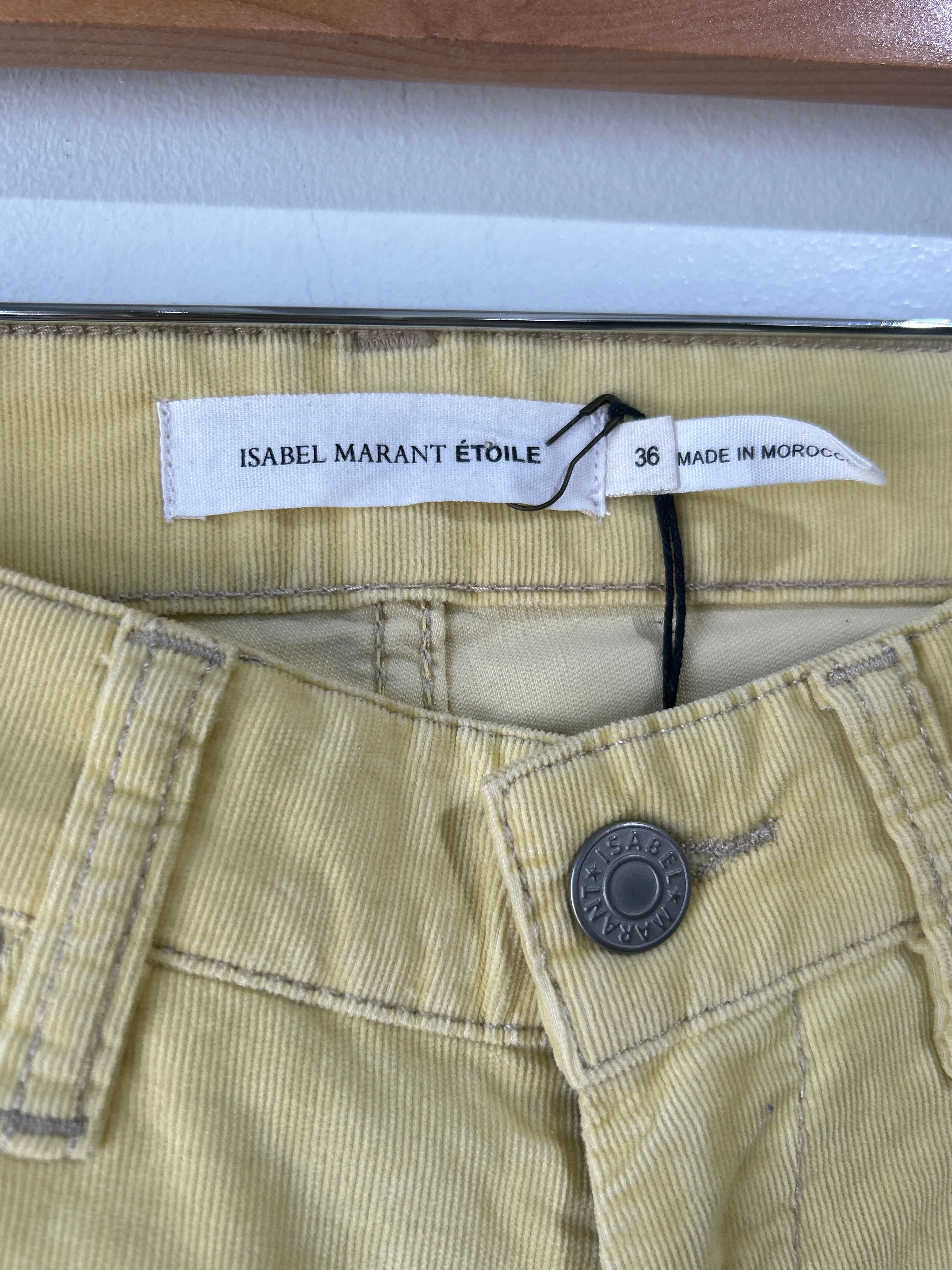 Isabel Marant Yellow Corduroy Pants