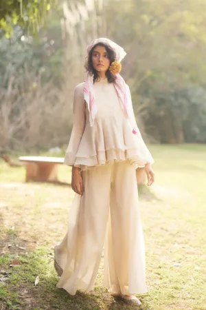 Ivory Layered Peplum Set