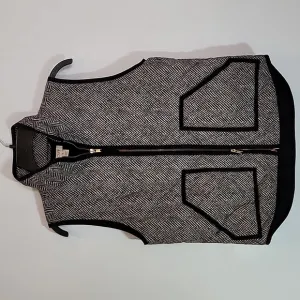 J Crew Quilted Puffer Herringbone Vest Black Size S