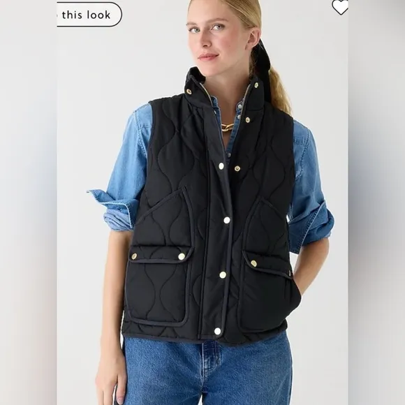 J. Crew Signature Puffer Vest Navy Size 3X EUC