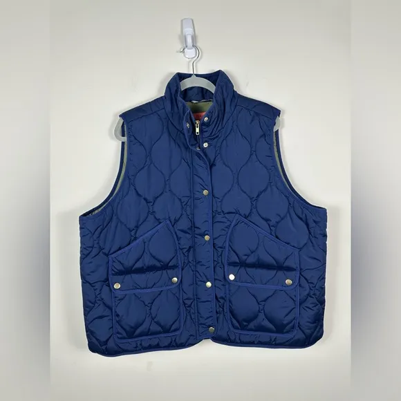J. Crew Signature Puffer Vest Navy Size 3X EUC