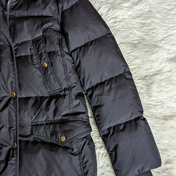 J. Crew Wintress Belted Puffer Coat in Black Blogger Favorite *Missing Belt*