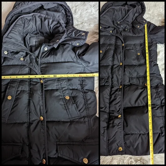J. Crew Wintress Belted Puffer Coat in Black Blogger Favorite *Missing Belt*