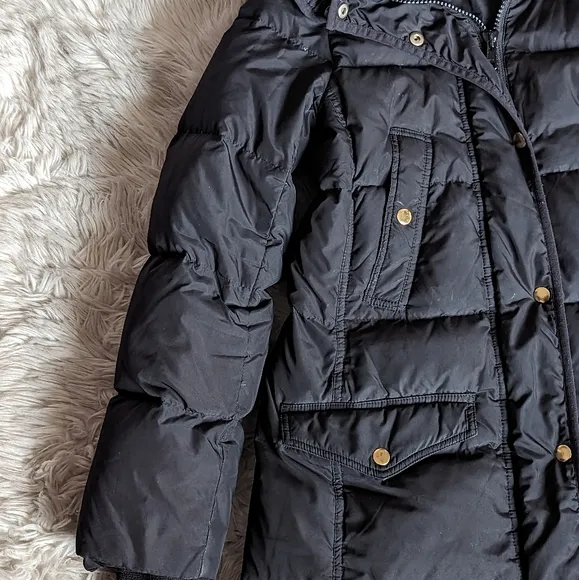 J. Crew Wintress Belted Puffer Coat in Black Blogger Favorite *Missing Belt*