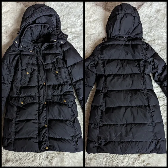 J. Crew Wintress Belted Puffer Coat in Black Blogger Favorite *Missing Belt*