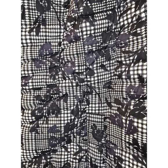 J. Jill Women's Vest Size 1X Black Floral Print Puffer, Down