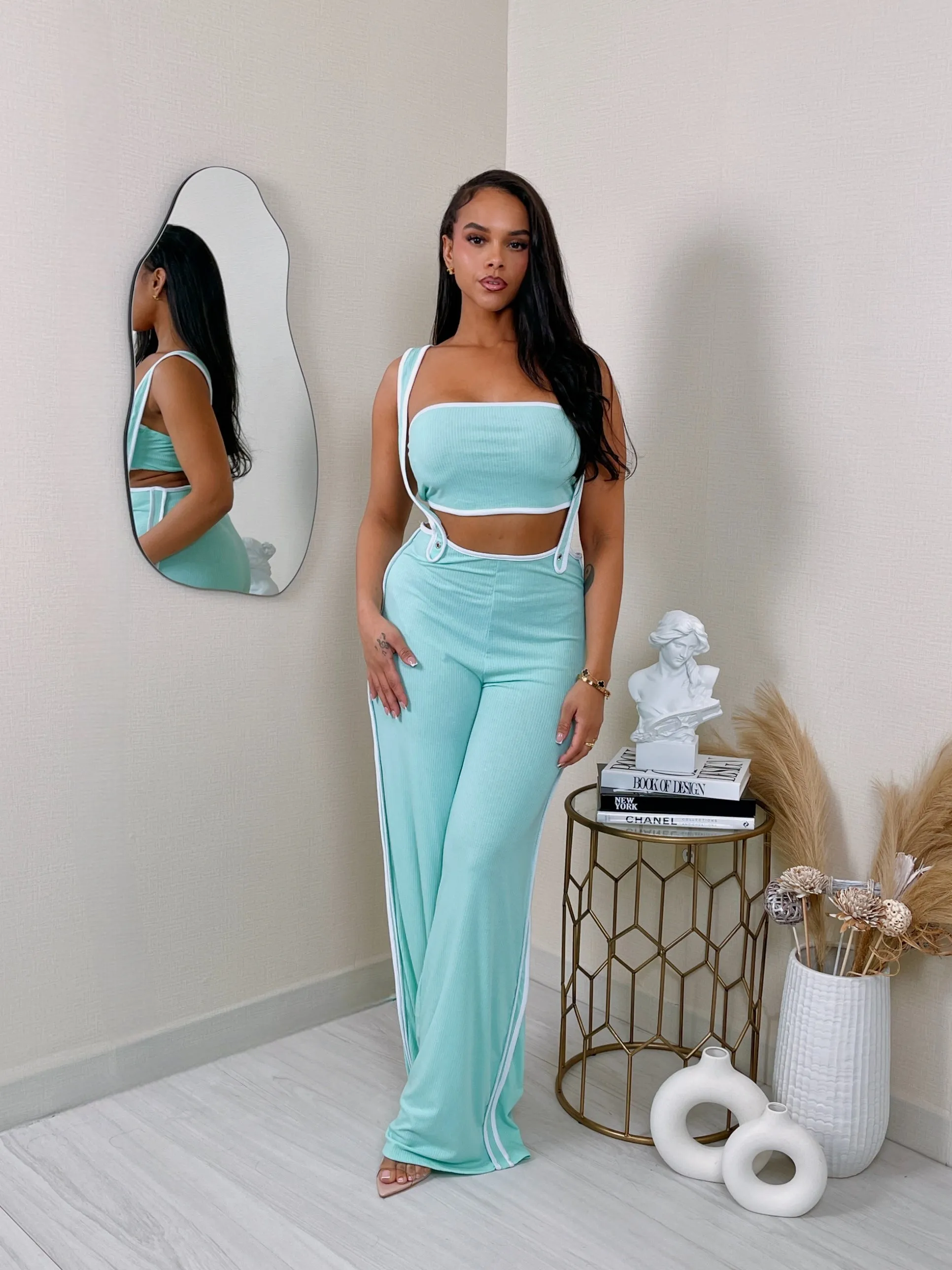 J017SETH - TUBE CROP TOP & JUMPSUIT SET