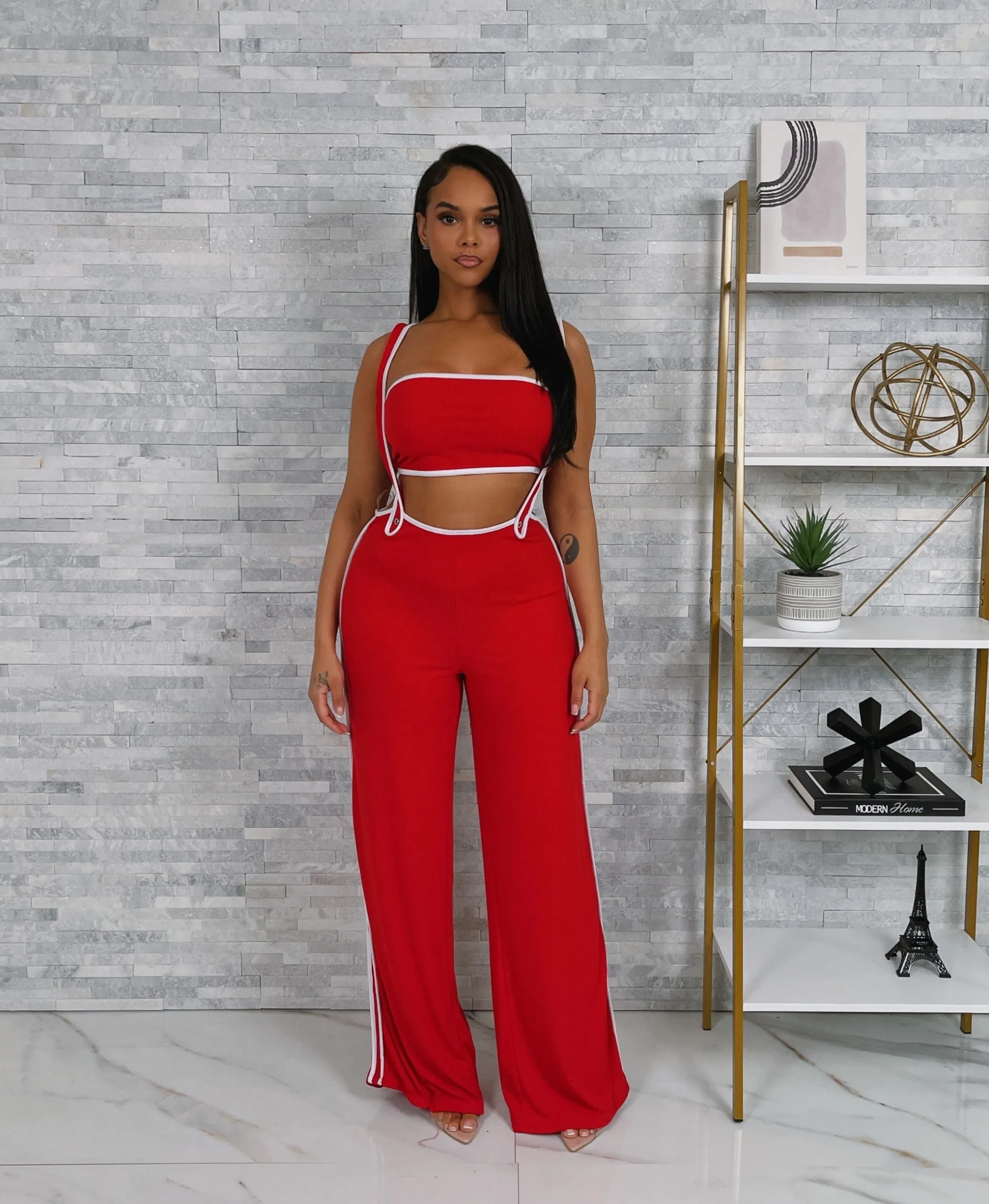 J017SETH - TUBE CROP TOP & JUMPSUIT SET