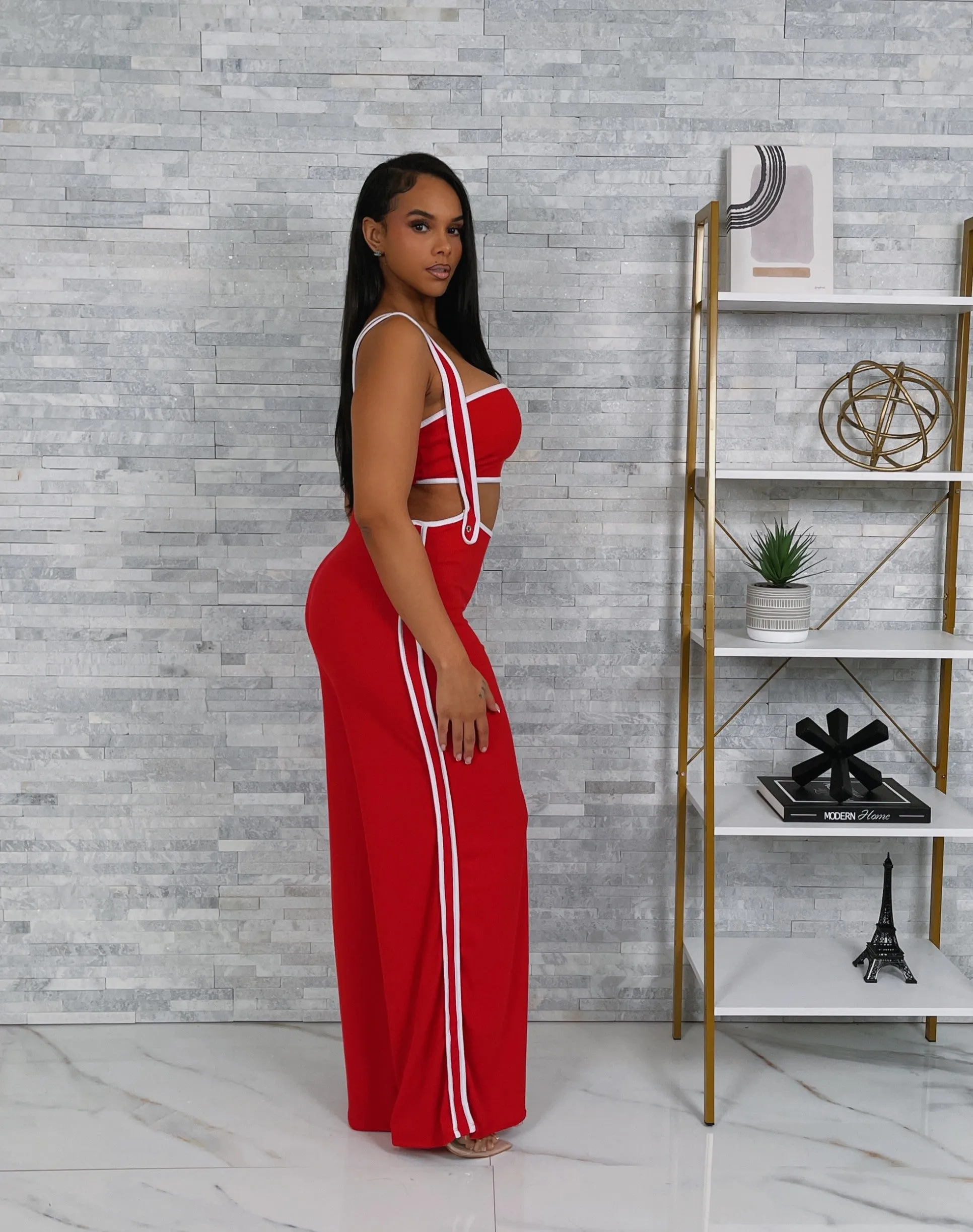 J017SETH - TUBE CROP TOP & JUMPSUIT SET