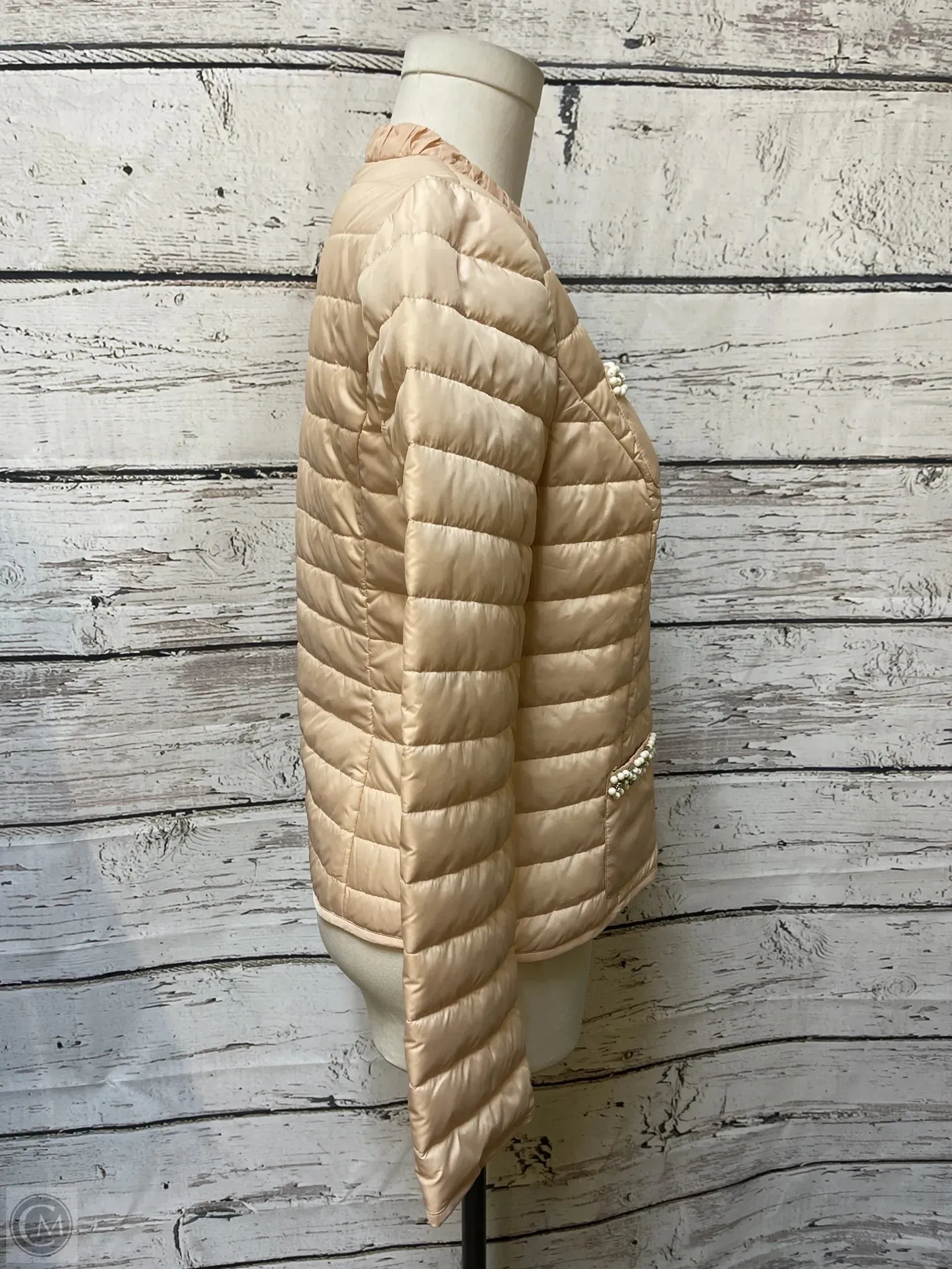 Jacket Puffer & Quilted By Chicos In Peach, Size: S