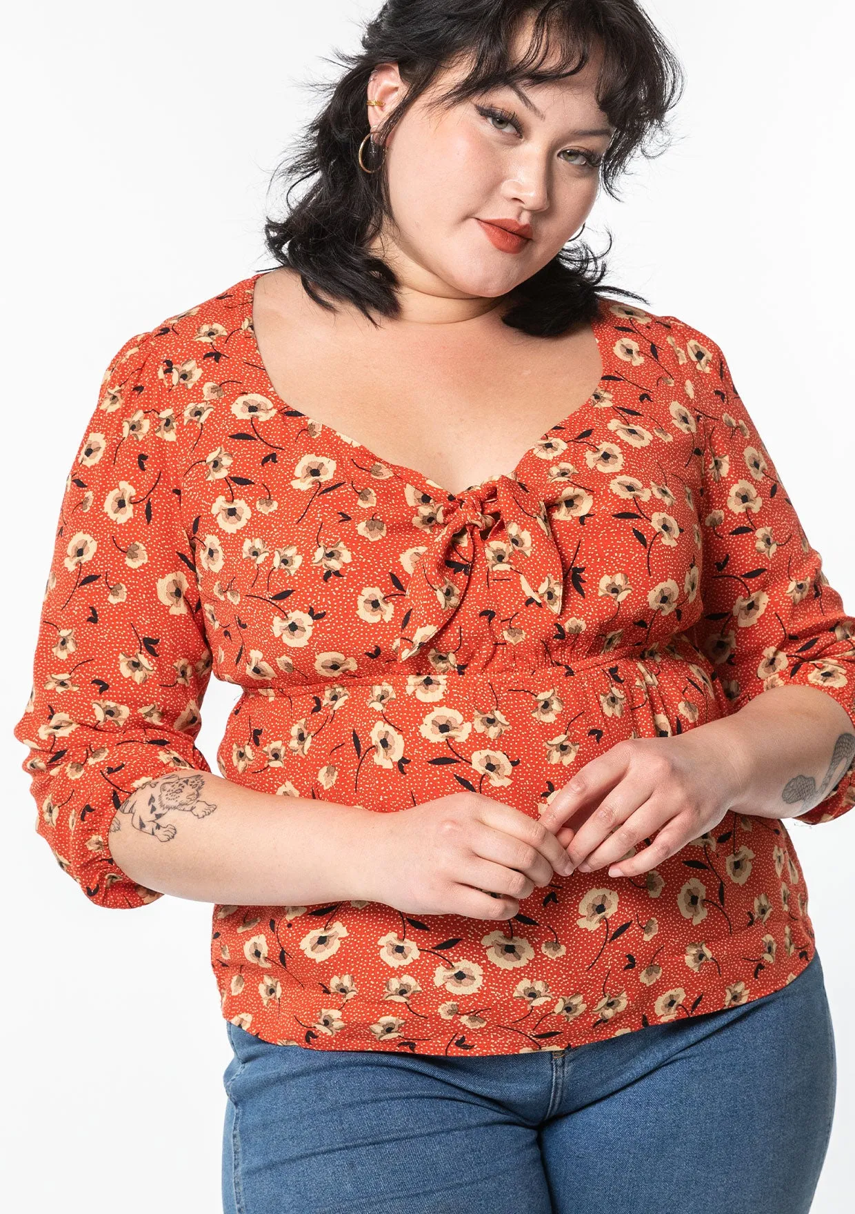 Jane Tie Front Top