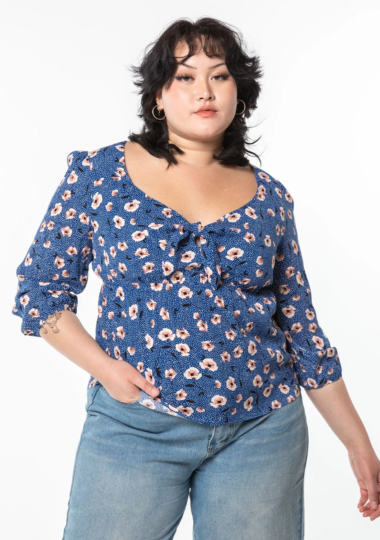 Jane Tie Front Top