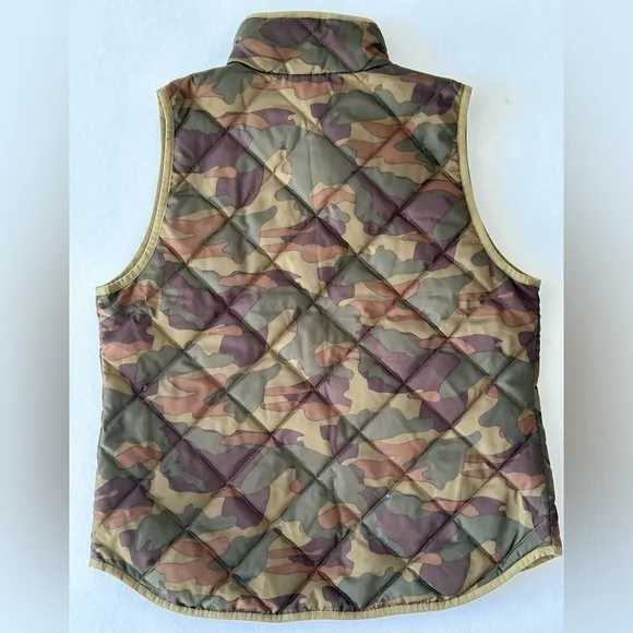 J.Crew Camouflaged Quilted Puffer Vest Down Fill Size Medium EUC