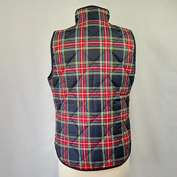 J.Crew Factory Black/ Tartan Plaid Vest Size Medium
