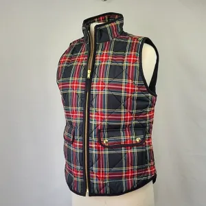 J.Crew Factory Black/ Tartan Plaid Vest Size Medium