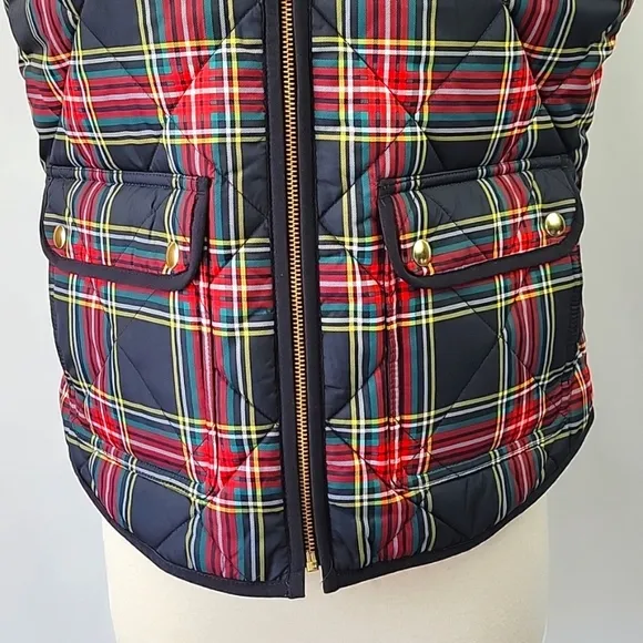 J.Crew Factory Black/ Tartan Plaid Vest Size Medium