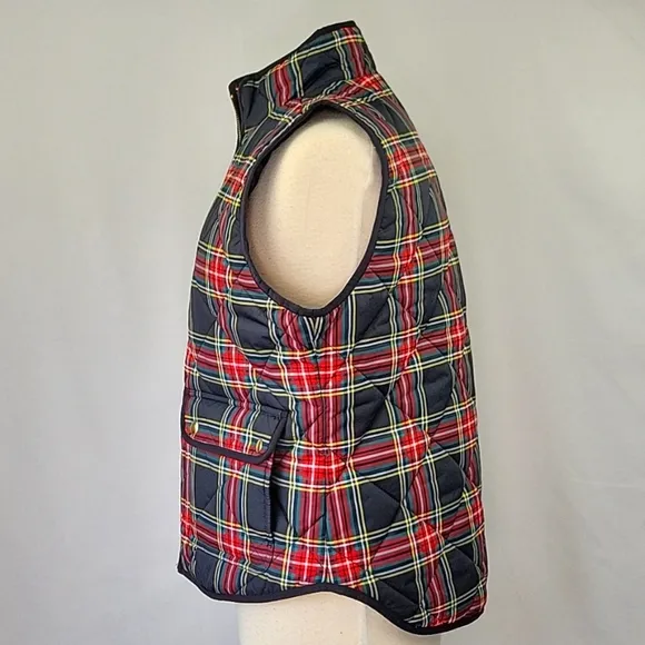 J.Crew Factory Black/ Tartan Plaid Vest Size Medium