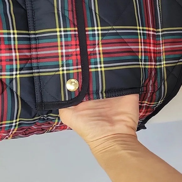 J.Crew Factory Black/ Tartan Plaid Vest Size Medium