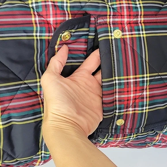 J.Crew Factory Black/ Tartan Plaid Vest Size Medium