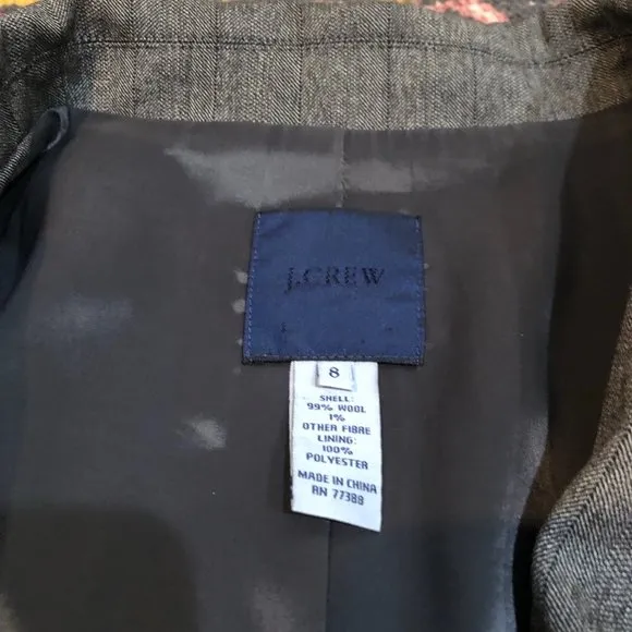 J.Crew Women's Gray Wool Blazer 8