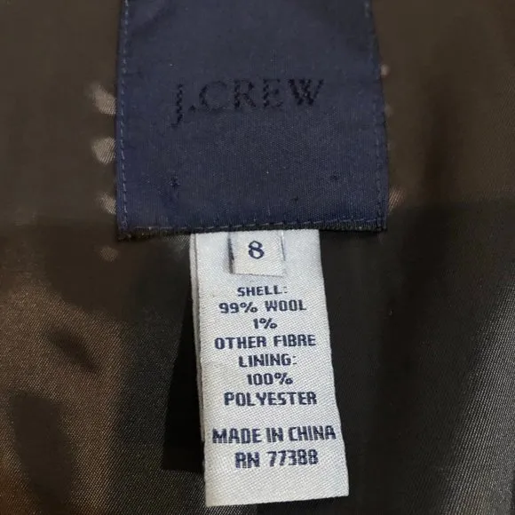 J.Crew Women's Gray Wool Blazer 8