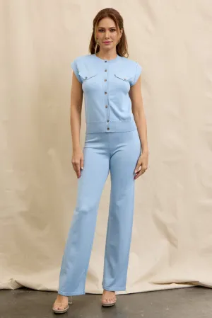 Juliette Sleeveless Button Down Top & Pants Set