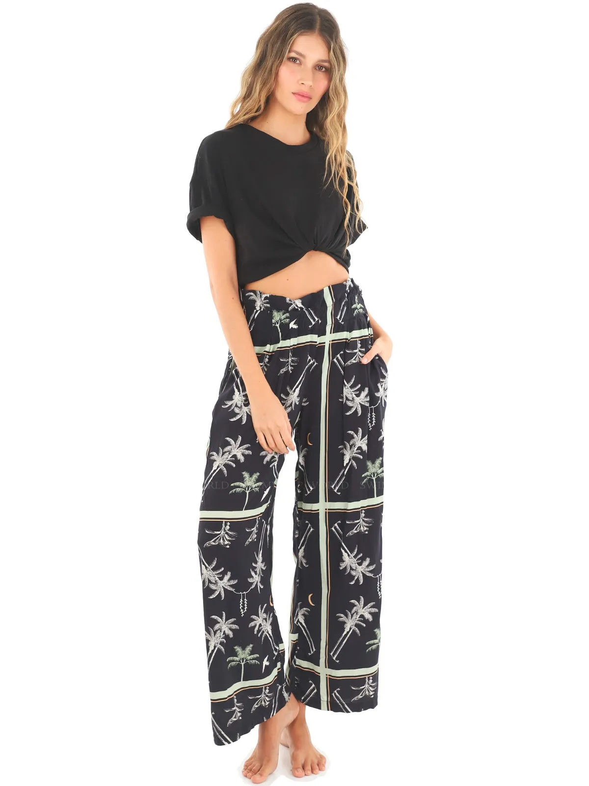 Kaleido Palm Sur Bay Pants ::RET