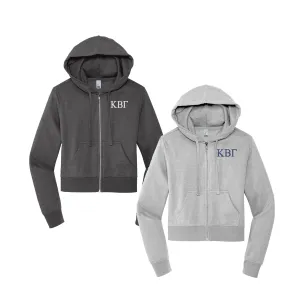 Kappa Beta Gamma Cropped Zip Up Hoodie