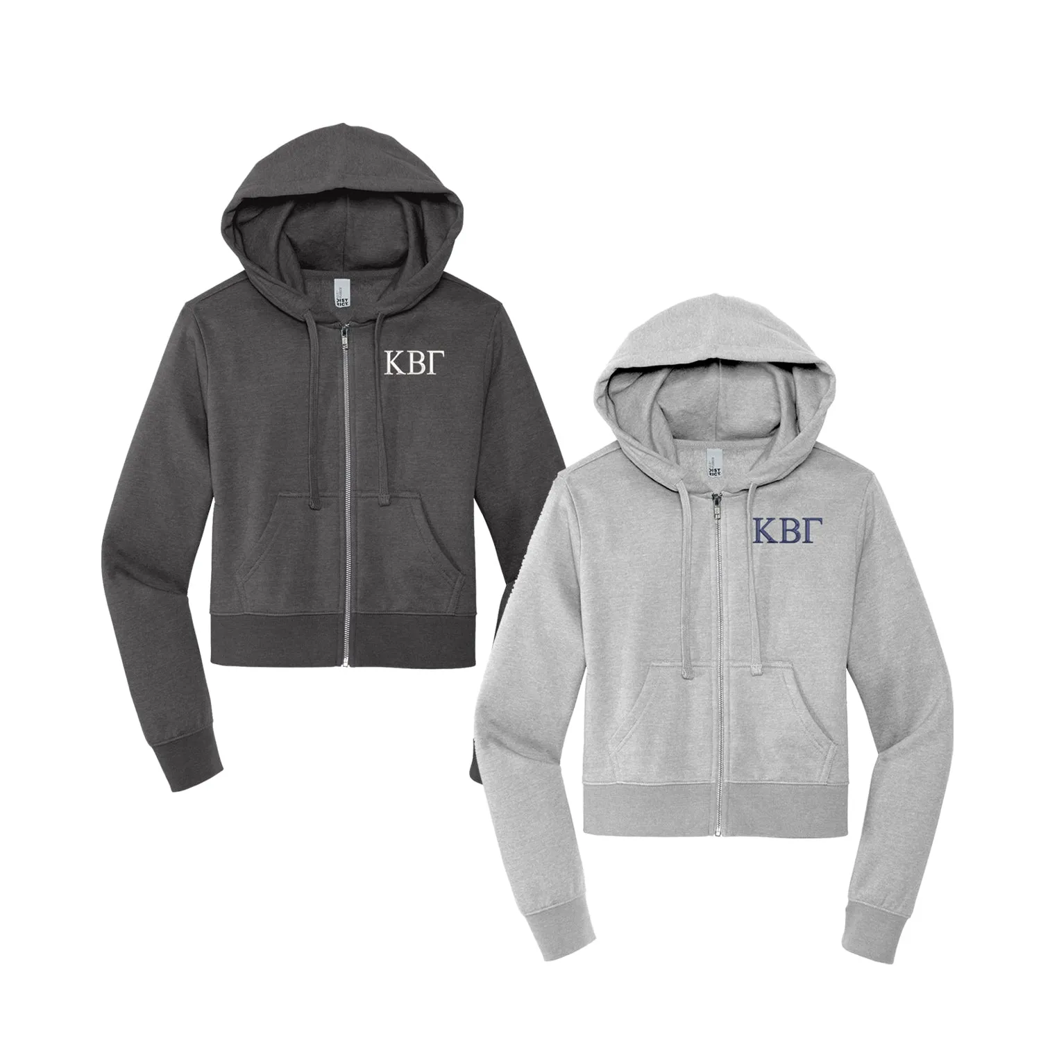 Kappa Beta Gamma Cropped Zip Up Hoodie