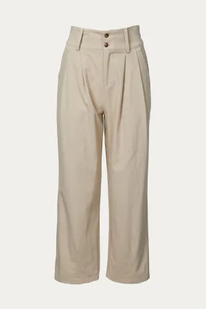 KATE STRAIGHT-LEG PLEATED PANTS