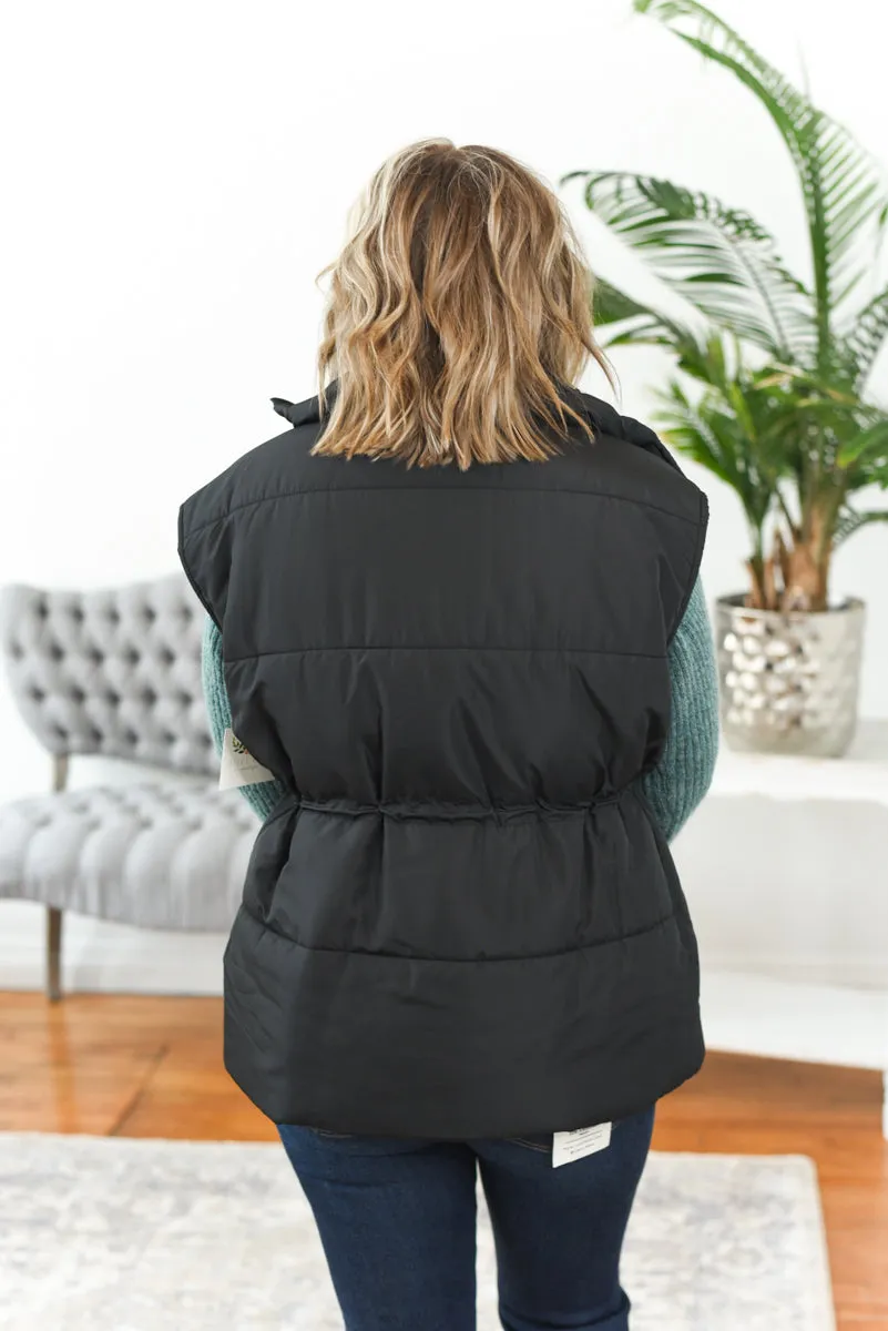 Kathryn Oversized Drawstring Puffer Vest FINAL SALE