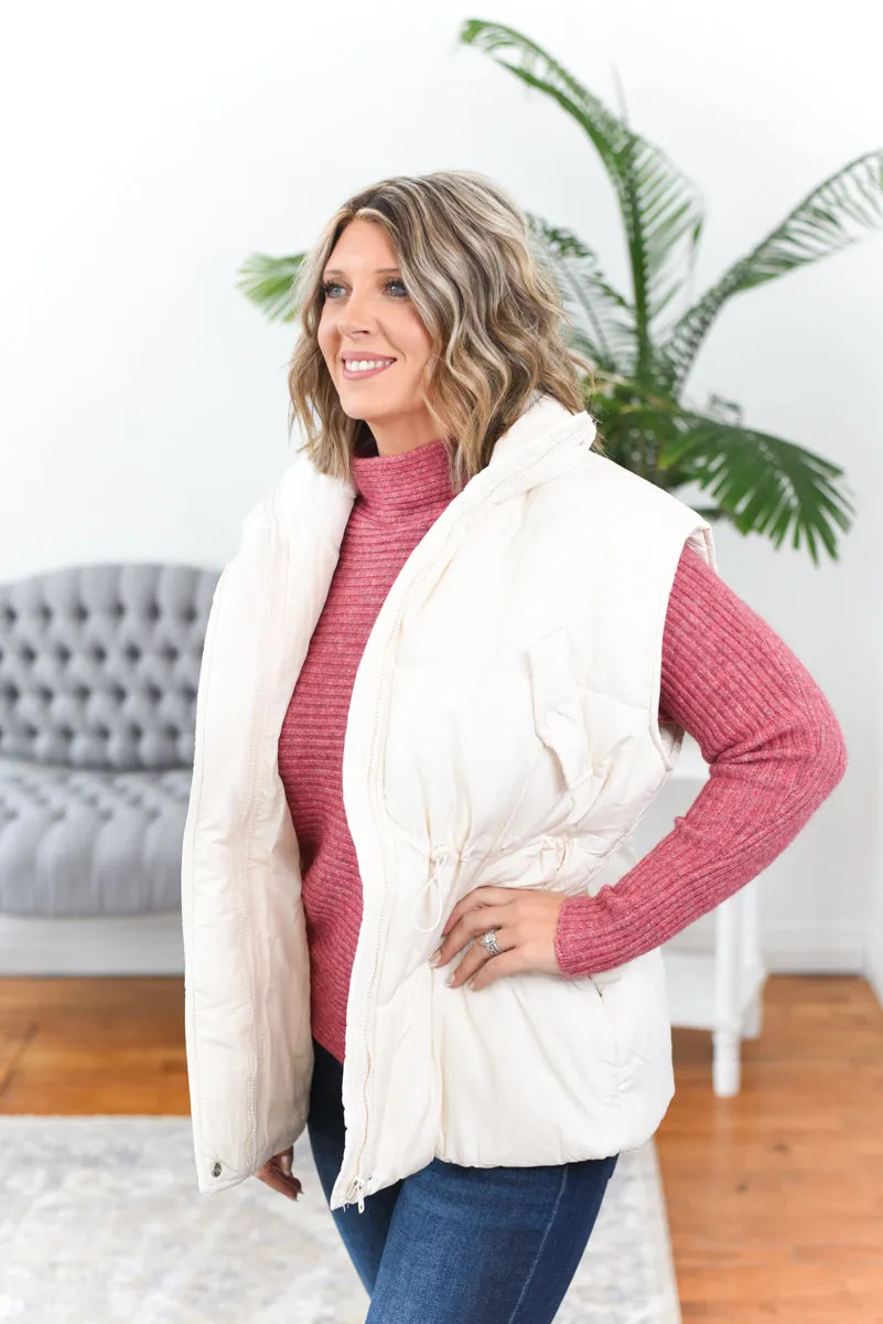 Kathryn Oversized Drawstring Puffer Vest FINAL SALE