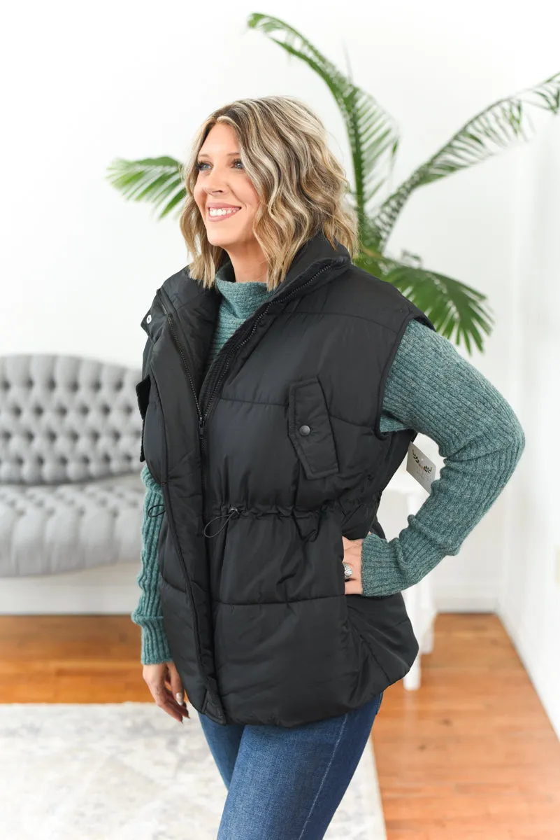 Kathryn Oversized Drawstring Puffer Vest FINAL SALE