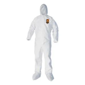 Kimberly-Clark Professional KLEENGUARD A40 LiquiD Apparel, White, L, Elastic Wrists/Ankles, Zip w/Storm Flap, 44333