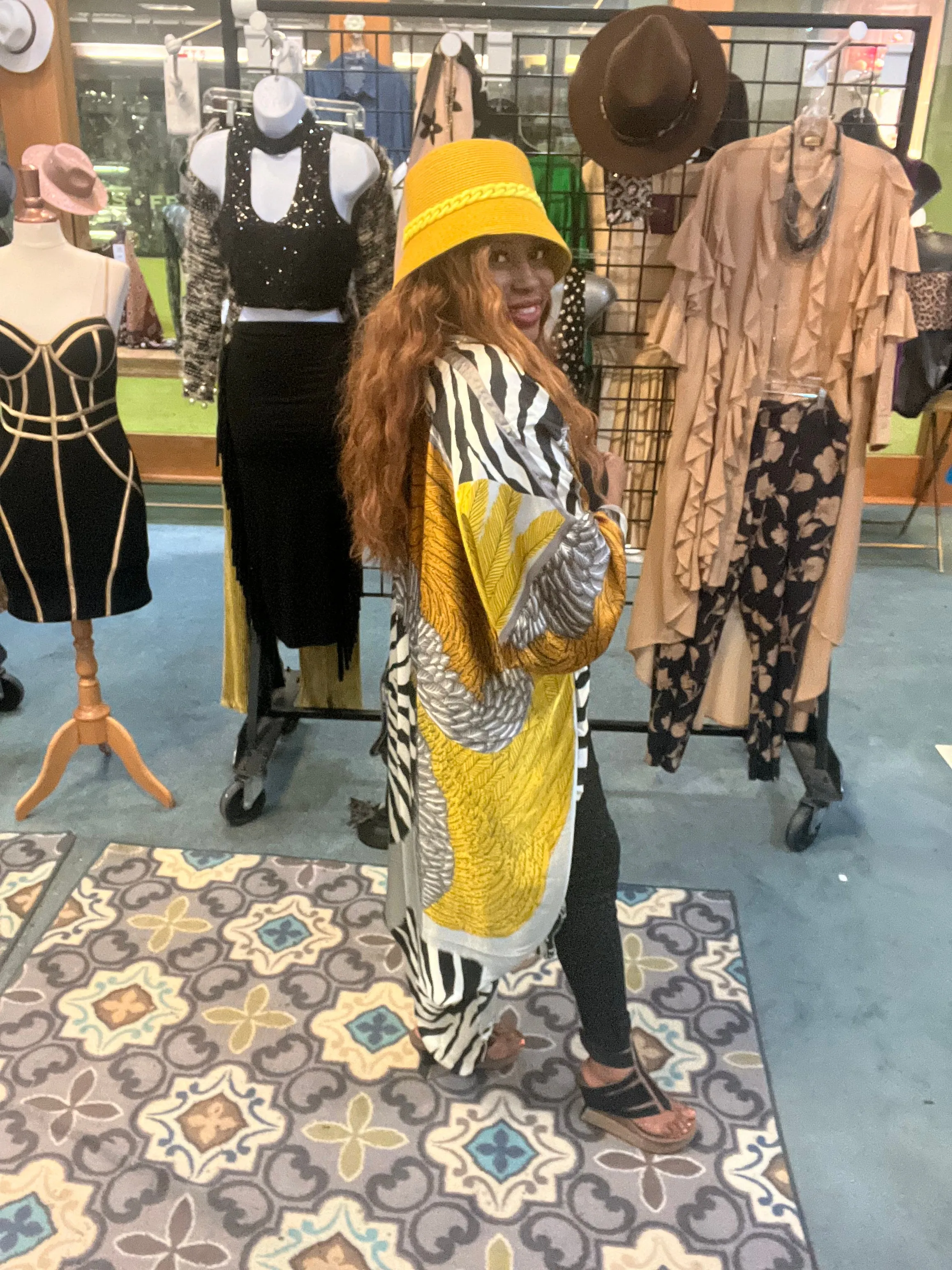 Kimono with gold and zebra print